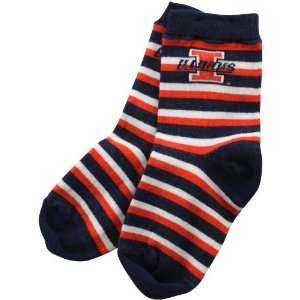  NCAA Illinois Fighting Illini Toddler Sport Stripe Socks 