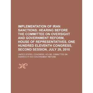 Implementation of Iran sanctions hearing before the 