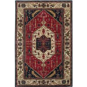 Surya Ancient Treasures Medallion Ivory Red Traditional 5 x 8 Rug (A 