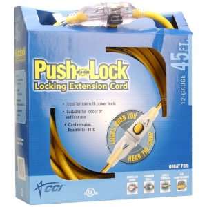  Coleman Cable 02518 45 Foot 12/3 SJTW Push Lock Locking 
