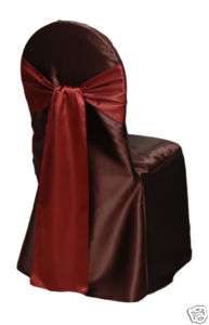 100 Satin Burnt_Orange Bows Chair Cover Wedding Sashes  