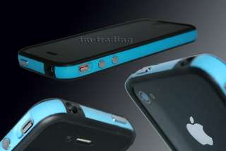 iPhone 4 4G Silikon Bumper COVER Zweifarbig BLAU SCHUTZ  