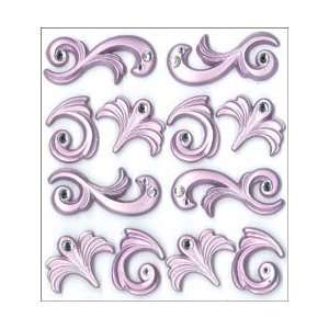   Jewels Cabochons Purple Flourishes; 3 Items/Order Arts, Crafts