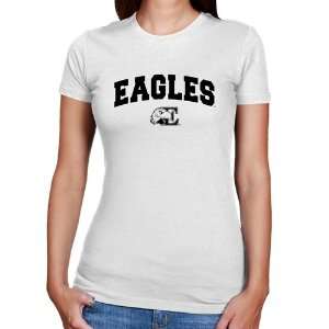 Eastern Michigan Eagles Ladies White Logo Arch Slim Fit T 