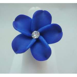  Blue Plumeria Flower Ring 