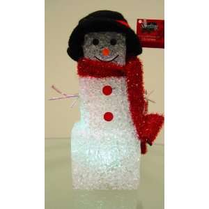    Black Hat Lighted LED Christmas Snowman Decoration