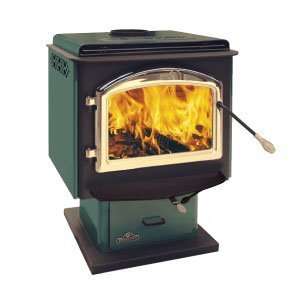 Napolean Fireplaces 1100F Small Wood Stove Porcelain Enamel   Green 