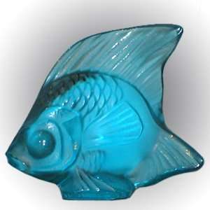  LALIQUE Crystal Turquoise Fish Figurine