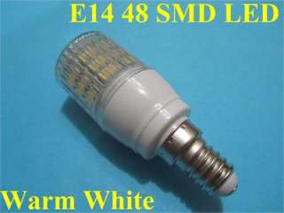 E14 48 SMD LED High Power Warm White Bulb Lamp 210lm with covering 2 