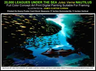 20,000 LEAGUES UNDER THE SEA Jules Verne NAUTILUS SUBMARINE Art  