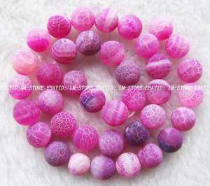 10mm Matte Pink Agate Round Beads 14.5  