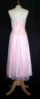 NWT Jessica McClintock Retro Pink Tea Length Dress Size 6P  