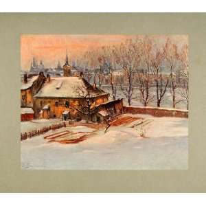  1905 Print Paysage DHiver Winter Zdenka Braunerova 