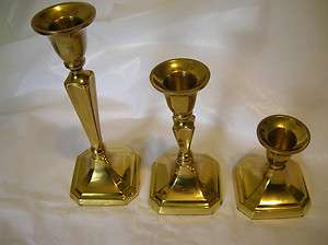   CANDLE HOLDERS (SET OF 3) MADE IN INDIA. 3 SIZES; NEW IN BOX.  