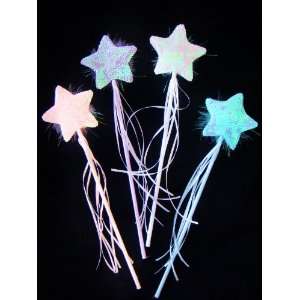 12 Piece Fairy Princess Sequin Star Wands. Girls Party Pack Assorted 