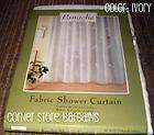   Petals Green Beige Embroidered Braid Accent Fabric Shower Curtain NEW