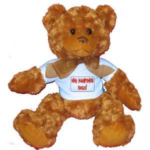 NEW HAMPSHIRE ROCKS Plush Teddy Bear with BLUE T Shirt  Toys & Games 