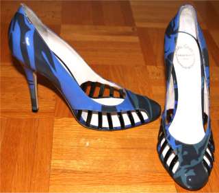   PUCCI Designer RUNWAY Italy FIRENZE Heel SHOES Blue 39   