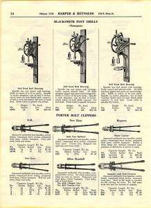 1937 Champion Blacksmith Post Drill Anvil Forges ad  