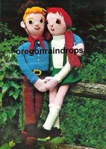 27 Cowboy & Cowgirl Crochet Doll Pattern   Vintage  