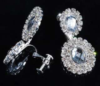 Necklace Earring 1Set Round Wedding Bridal Czech Rhinestone Crystal 