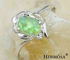   Lady Love Jewelry Forest Green Fire Opal Sterling Silver Ring 8