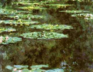LARGE FRAMED Claude Monet Water Lilies Repro CANVAS ART  