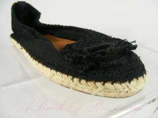 Lucky Brand Safia Canvas Espadrille Flat Shoe Black NIB  