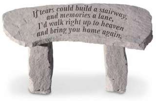 If tears could build a stairway   Stone Garden Bench   