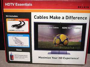 NEW~BELKIN HDTV ESSENTIALS~ HDMI/SURGE PRO/CLEAN SPAY  