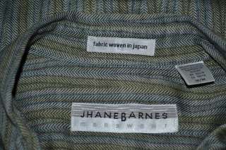 JHANE BARNES LONG SLEEVE GREEN BLUE SHIRT MENS MEDIUM  