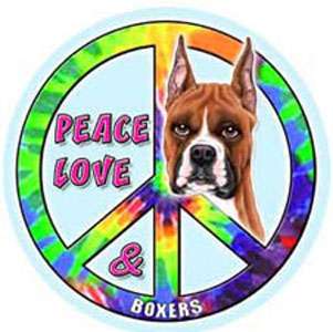 Peace Love & BOXER fridge or car magnet  