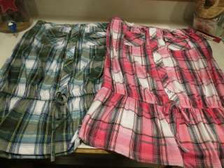 NWT Junior Tie Tube Skirt Plaid Pink/Black Navy/Green Size Medum Large 