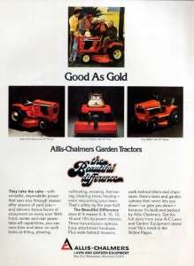 1977 Allis Chalmers 808 GT & 716 Lawn Tractor Color Ad  