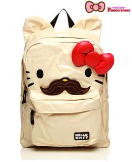   Loungefly ~ HELLO KITTY MUSTACHE BACKPACK 3D BOW  NEW ~  