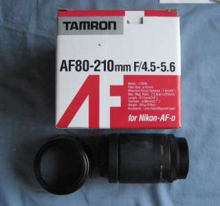 TAMRON AF80 210mm F4.5 5.6 NIKON AF D  