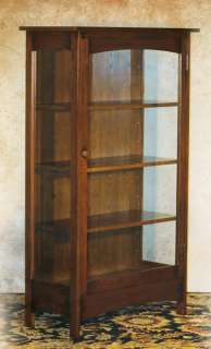 Mission China Cabinet, Solid Oak, Glass Door  