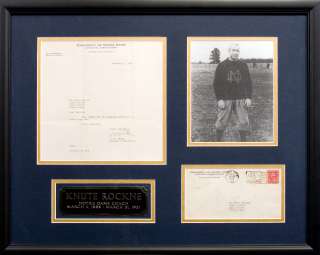 Knute Rockne Scarce Signed Letter Notre Dame Letterhead Framed Display 