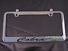 COBRA Chrome License Plate Frame with Screw Cap Covers Letters 