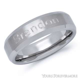 Personalized Mens Stainless Steel Name Ring  
