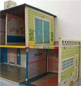   1950s T CONN SUPERIOR TIN LITHO DOLL HOUSE ~ 60 pieces FURNITURE MARX