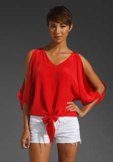 AKIKO Shoulderless Tie Top in Lipstick  