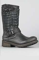 Ash Shoes The Trash Boot in Black with Black Studs