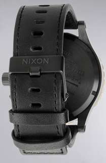 Nixon The 5130 Chrono Leather Watch in Black Raw Gold  Karmaloop 