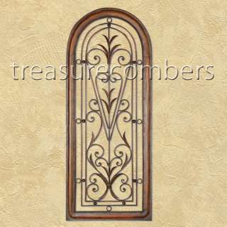   Tuscan Arch Wrought Iron WALL GRILLE Grill French Italian Panel  