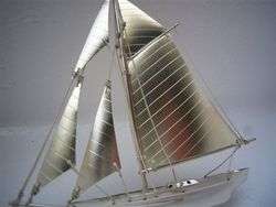 MASTERLY H CRAFTED OLD JAPANESE STERLING SILVER MODEL YACHT SHIP NO 