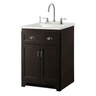 Foremost Denman 24 in. LaundryVanity in Espresso and ABS Sink in White