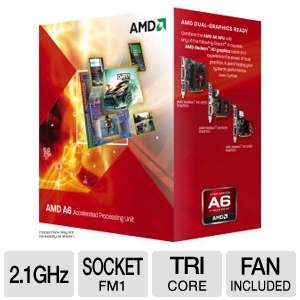 AMD A6 Series AD3500OJGXBOX Triple Core A6 3500 APU   3MB L2 Cache, 2 