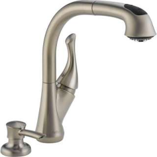 DeltaSingle Handle High Arc Kitchen Faucet in Stainless Steel