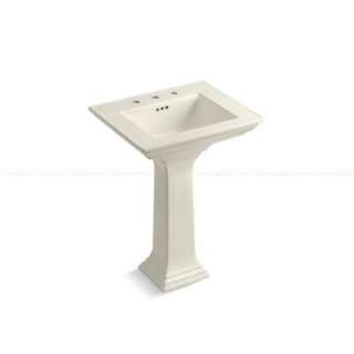   Pedestal Sink Combo with 8 in. Centers and Stately Design in Biscuit